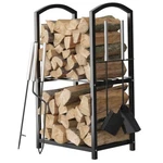 Firewood Rack With 4-PIECE Tool Set 17X12X29" Log Holder For Indoor Outdoor. Fixed Price $49.99.