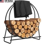 Vivohome Inches Firewood Log Rack Hoop With Cover, Heavy 41INCH, Black. Fixed Price $113.16.