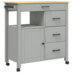 Kitchen Trolley Rolling Cart On Wheels Living Room Solid Wood Pine Vidaxl. Fixed Price $254.99.