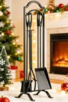 Feed Garden 29" Fireplace Tools Set 5-PIECE Wrought Iron Indoor Outdoor. Fixed Price $76.99.