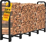 Amagabeli 5FT Firewood Rack Outdoor Heavy Duty Logs Holder For Fireplace Ind. Fixed Price $115.40.