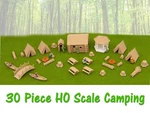 30 Pc Scale Camping Set - Log Cabin, Gazebo, Outhouse & More. Free Shipping!. Fixed Price $26.97.