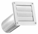 4 In. Exhaust Wall Louvered Vent, White Plastic, 11 Tail Pipe - 267WS. Fixed Price $19.37.