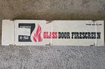 Vintage Sears Antique Brass Bi-fold Glass Fireplace Door Screens 9755 Nos. Fixed Price $189.05.