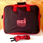 Safari Club Internatl Sci Canvas Travel Laptop Book Tote Bag W/strap--red/black. Fixed Price $9.99.