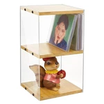 2 Tier Retro Wood Clear Acrylic Cd Storage Rack, Holds 30 Case, Dvd Organi.... Fixed Price $34.70.