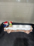 Yankee Candle Xmas Woodland Ceramic Log Tea Light Holder W/ Squirrel Owl 11 Nwt. Fixed Price $25.00.