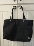 Black Canvas Lactose Mid Size Tote Bag, Preowned Condition. Fixed Price $35.34.