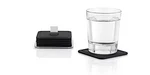 Blomus Trayan Silicone Coasters With Stainless Steel Holder #68445. Fixed Price $35.99.