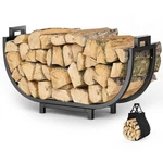 Elbourn Firewood Rack, 24 Indoor 23.62 X 11 15.55 Inches, Black. Fixed Price $65.99.