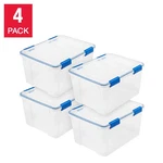 Iris 4PACK 44 Qt Weatherpro Airtight Plastic Storage Tote Bin With Lid And Seal. Fixed Price $65.80.