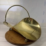 Vintage Brass Fireplace Log Holder Kindling Basket With Claw Feet Handle. Fixed Price $64.99.