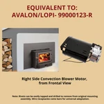 Avalon And Lopi Convection/distribution Front Mount Blower Right Side 99000123-R. Fixed Price $98.00.