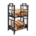 30" Log Rack Outdoor Heavy Duty Metal Holder Dog Black. Fixed Price $45.90.