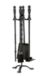 Dagan Five Piece Wrought Iron Stove Fireplace Tool Set, Black #1105. Fixed Price $99.99.