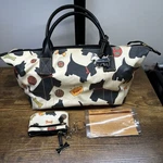 Dooney & Bourke Scottie Dog Tote Duffle Bag Coated Canvas Black Wallet SK807. Fixed Price $99.74.