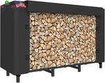 4FT Firewood Rack Holder With Cover, Adjustable Heavy Duty Log Stacker Stan. Fixed Price $71.82.