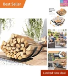 Curved Firewood Rack Holder: 30 Inch Outdoor Indoor - .... Fixed Price $71.77.