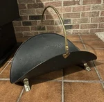Tole And Brass Footed Log Holder Rare. Fixed Price $149.00.