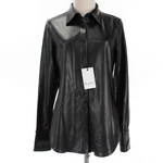 Robert Graham Nwt Jena Coated Faux Leather Button Down Top Size In Black. Fixed Price $224.99.