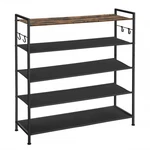 Songmics 5-TIER Shoe Rack, Metal Shelf, Oxford Fabric, Rustic Brown/black. Fixed Price $93.32.