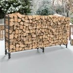 8FT Xl Wrought Iron Firewood Log Rack Indoor Outdoor Heavy Duty Lumber Stacking. Fixed Price $55.93.