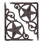 Western Star Shelf Brackets Set Of 2 Rustic Cast Iron Scroll Heavy Duty 9". Fixed Price $28.76.