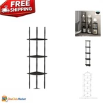 Elegant 5-TIER Espresso/black Corner Shelf Stylish Multipurpose Display Rack. Fixed Price $41.24.