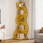 70"TALL Modern Wavy Corner Shelf, 5-TIER Stylish Bookshelf Bookcase Storage Rack. Fixed Price $115.99.