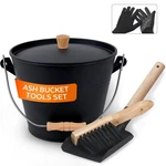 Small Ash Bucket With Lid And Shovel, Metal Fireplace Broom, .... Fixed Price $35.74.