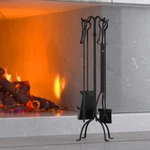 Fireplace Tools Set 5 Piece Wrought Iron Kit. Fixed Price $53.94.