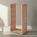 Tall Rattan Firewood Holder - Modern Farmhouse Accent. Fixed Price $345.00.
