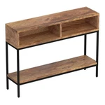 Pemberly Row Industrial Wood & Wrought Iron Console Table Natural Burnt Andblack. Fixed Price $339.40.