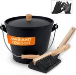 Ash Bucket Set W/ Lid Shovel Fireplace Tools For Wood Stove Log 1.3GAL. Fixed Price $45.47.