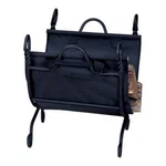 Uniflame Ring Swirl Black Log Rack With Canvas Carrier W-1125. Fixed Price $184.99.
