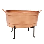 Achla Oval Tub With Folding Stand, Copper Plated C-81C-S1. Fixed Price $139.99.