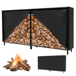 8FT Firewood Rack Cover With Zipper & Adhesive Closing Strips, Heavy Duty Bla.... Fixed Price $58.91.