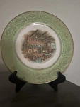 Imperial Salem China Co 23 Karat Fireplace Scene 10 3/4 Round Plate Set Of. Fixed Price $20.00.