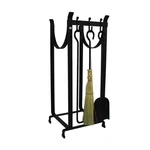Handcrafted Hearthside Wood Rack With Tools Black. Fixed Price $370.29.