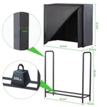Lugo Waterproof And Outdoor Firewood Rack With Cover 4FT - Black. Fixed Price $104.85.