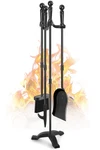 Gtongoko Fireplace Tools Set 4 Pcs 30 Black Wrought Iron Inch,. Fixed Price $61.32.