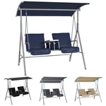 Outsunny 2 Person Water-resistant Cover Patio Swing W/ Center Pivot Table. Fixed Price $154.99.