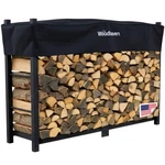 Woodhaven 6-FOOT Firewood Rack Outdoor Foot, Black And Cover. Fixed Price $325.36.