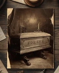 Vintage Victorian Coffin Forever Valentine Card Gothic Macabre Funeral Photo. Fixed Price $8.75.