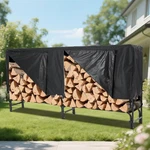 Garvee Firewood Rack With Cover 4FT/8FT Metal Storage & Drying Stand. Fixed Price $91.50.