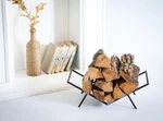 Compact Hand Welded Firewood Stand Modern Industrial Log Holder Indoor/outdoor. Fixed Price $105.00.