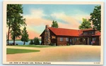 Postcard Hotel At Douglas Lake Northern Michigan Log Built Stone Fireplace. Fixed Price $11.95.