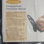 Ia Garden Foldable Steel Firewood Rack 200 Lb 36X12X12 Black OMF-2501. Fixed Price $28.00.