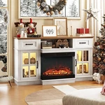 58" Fireplace Tv Stand Modern Electric Console 3-SIDED Glass Heater. Fixed Price $369.99.