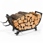 Freudeere 34 Inch Firewood Rack Outdoor Indoor With Handle Lockable Black. Fixed Price $33.99.